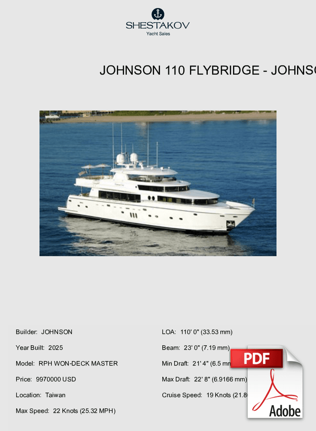 JOHNSON 110 FLYBRIDGE - RPH WON-DECK MASTER - 2025