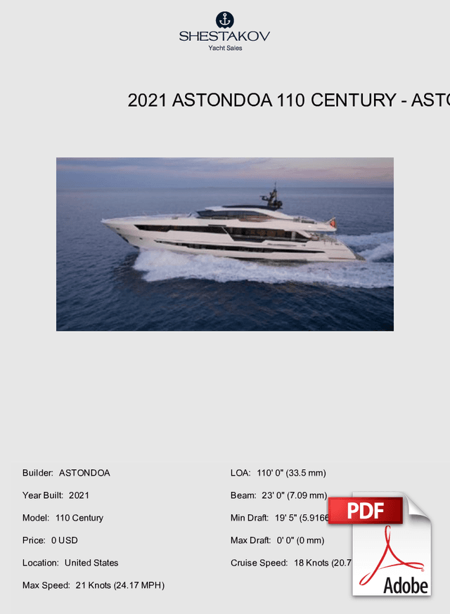 2021 Astondoa 110 Century - 110 Century - 2021