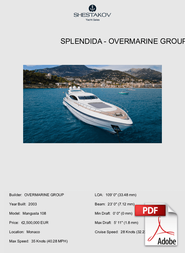 SPLENDIDA - Mangusta 108 - 2003