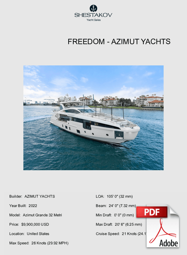 FREEDOM - Azimut Grande 32 Metri - 2022