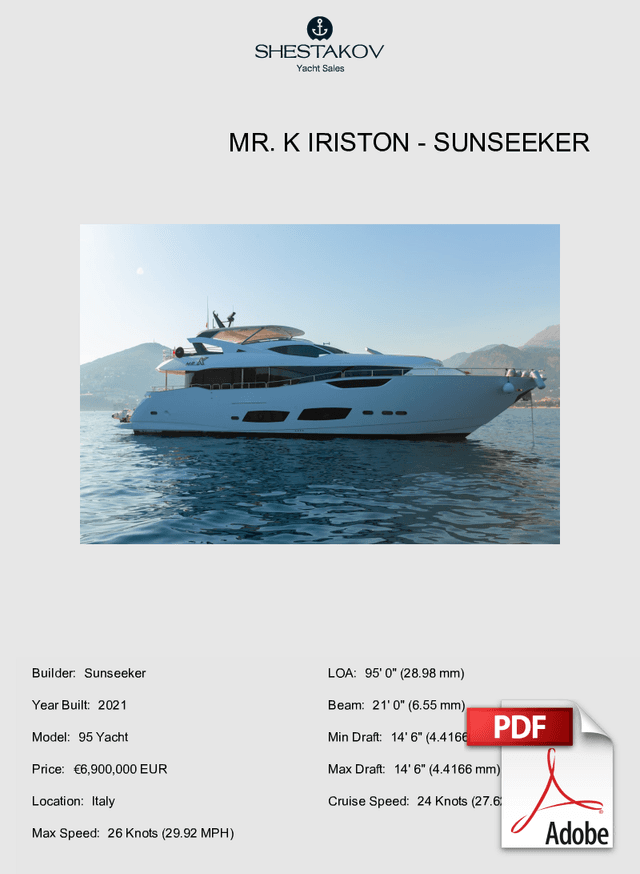 Mr. K Iriston - 95 Yacht - 2021