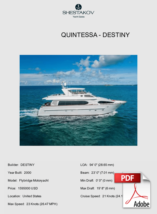 QUINTESSA - Flybridge Motoryacht - 2000