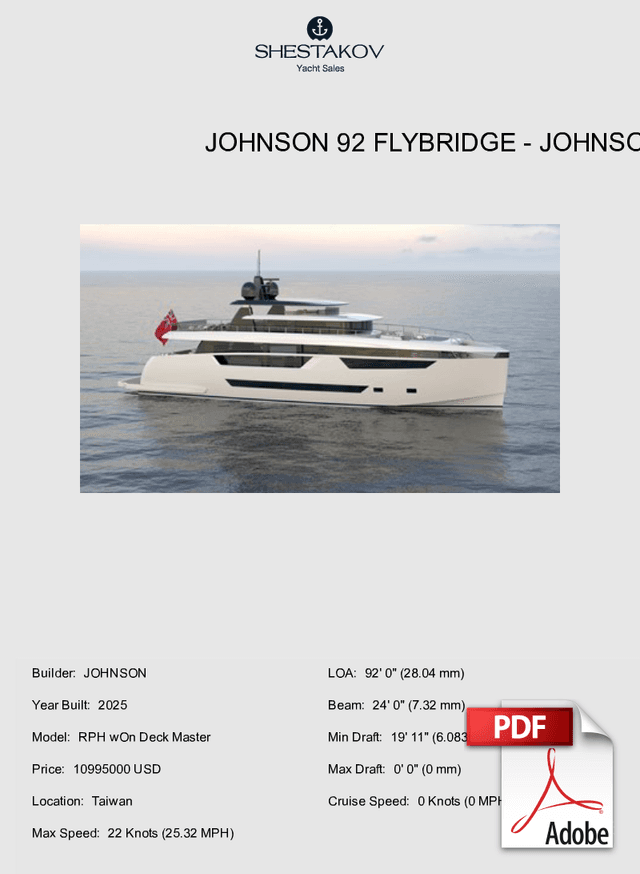 JOHNSON 92 FLYBRIDGE - RPH wOn Deck Master - 2025