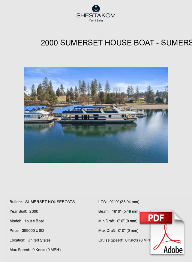 2000 Sumerset House Boat - House Boat - 2000