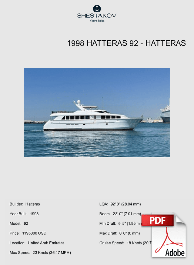 1998 Hatteras 92 - 92 - 1998