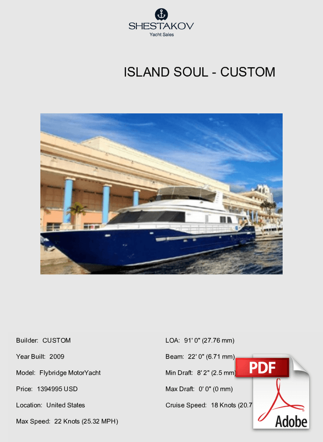 Island Soul - Flybridge MotorYacht - 2009