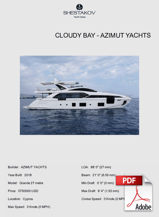 CLOUDY BAY - Grande 27 metre - 2018