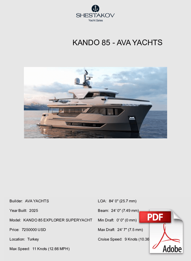 KANDO 85 - KANDO 85 EXPLORER SUPERYACHT - 2025