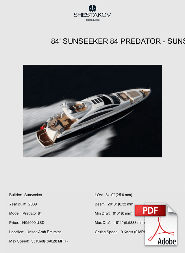 84' Sunseeker 84 Predator - Predator 84 - 2010