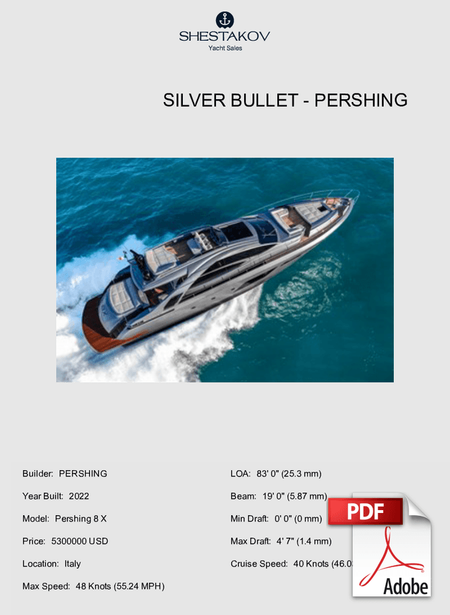 SILVER BULLET - Pershing 8 X - 2022