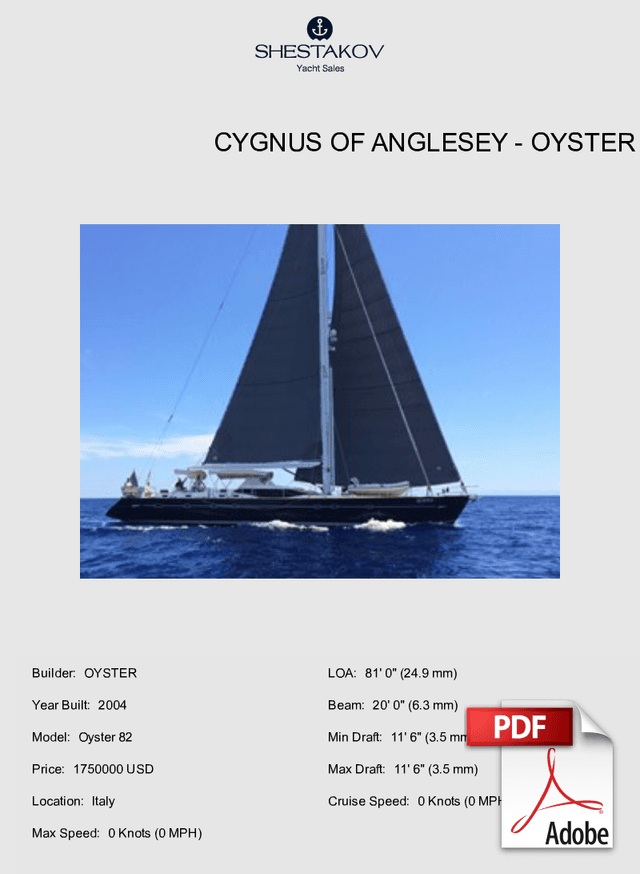 Cygnus of Anglesey - Oyster 82 - 2004