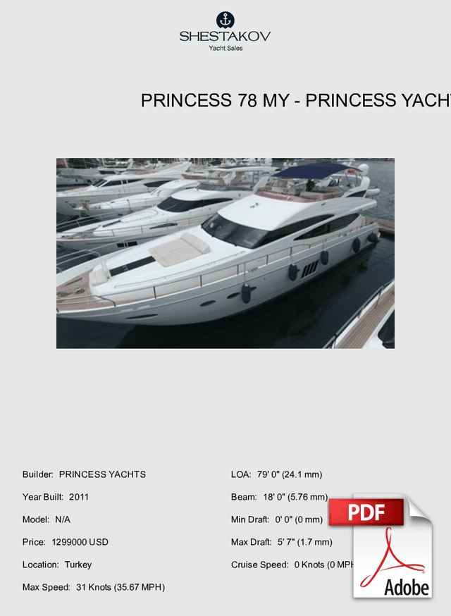 Princess 78 MY - N/A - 2011