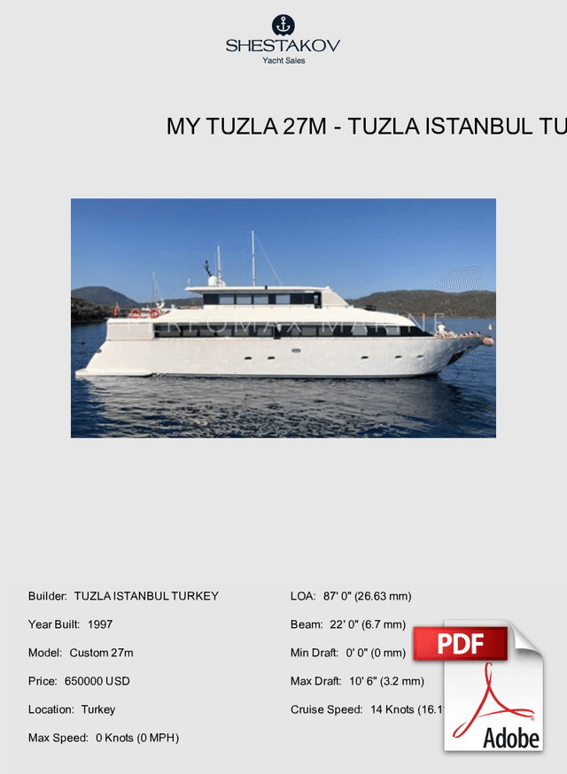 MY TUZLA 27M - Custom 27m - 1997