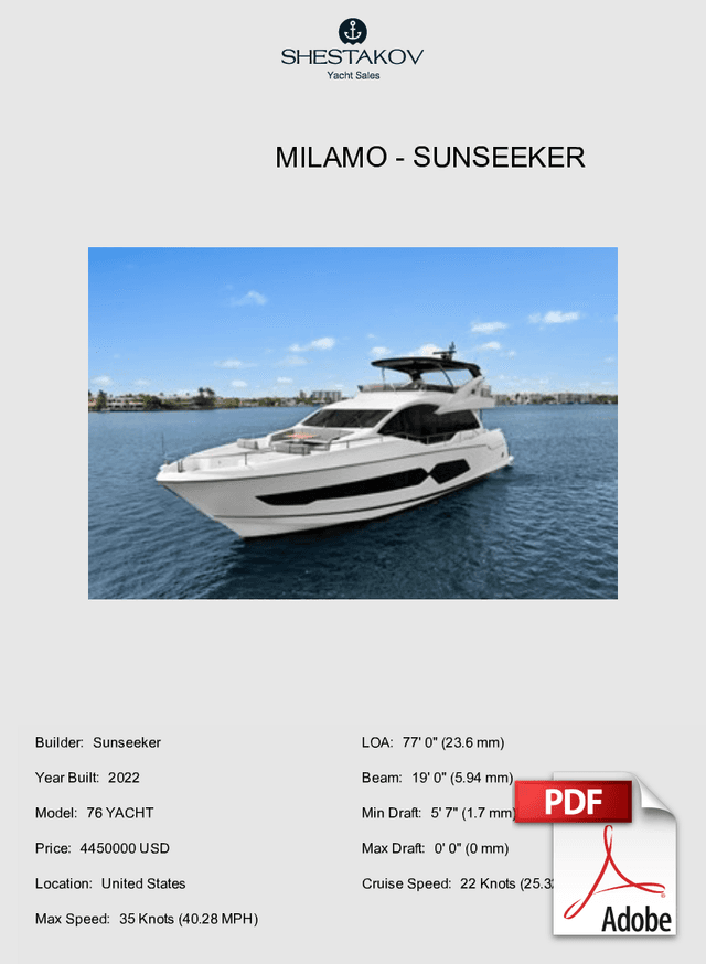 MILAMO - 76 YACHT - 2022