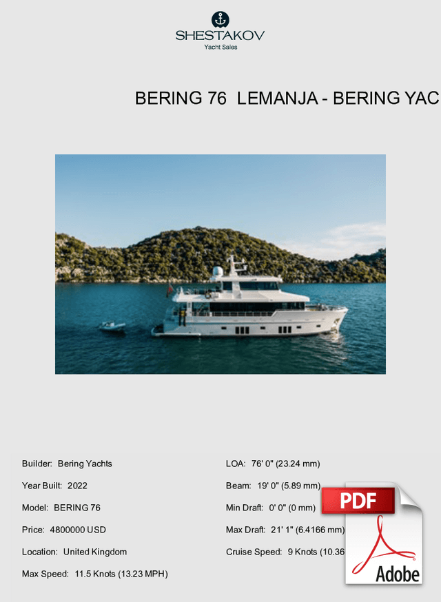 BERING 76  LEMANJA - BERING 76 - 2022