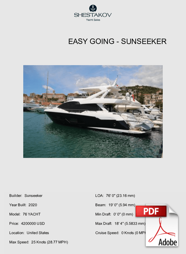 EASY GOING - 76 YACHT - 2020