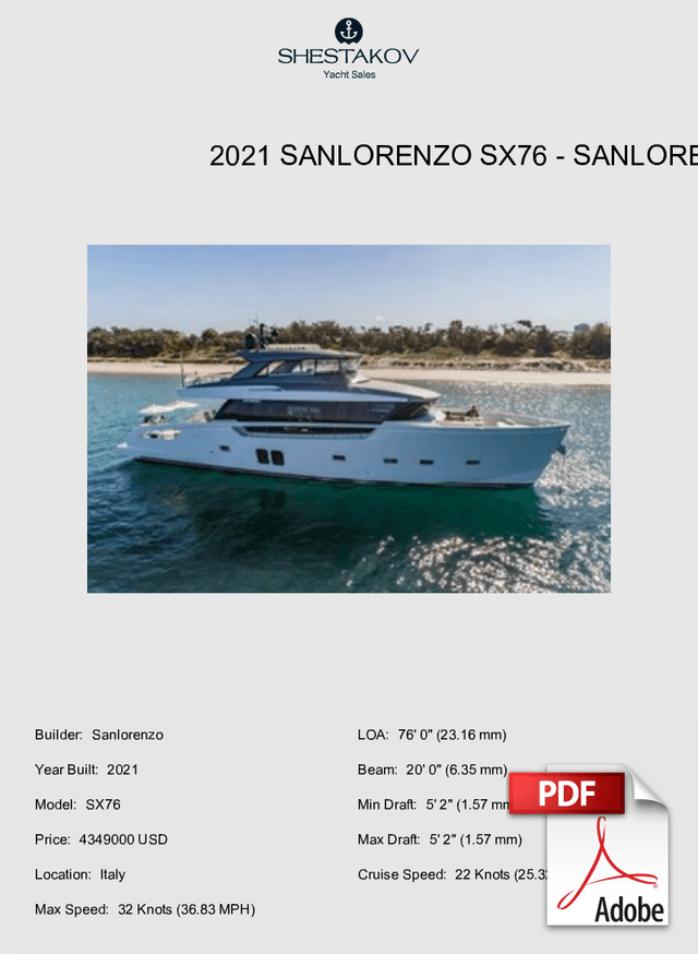 2021 Sanlorenzo SX76 - SX76 - 2021