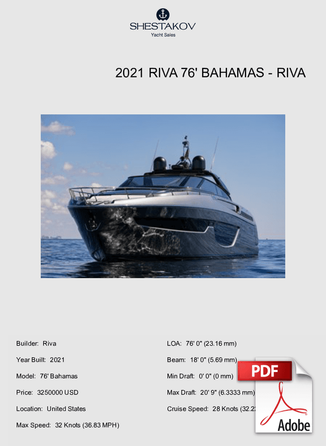 2021 Riva 76' Bahamas - 76' Bahamas - 2021