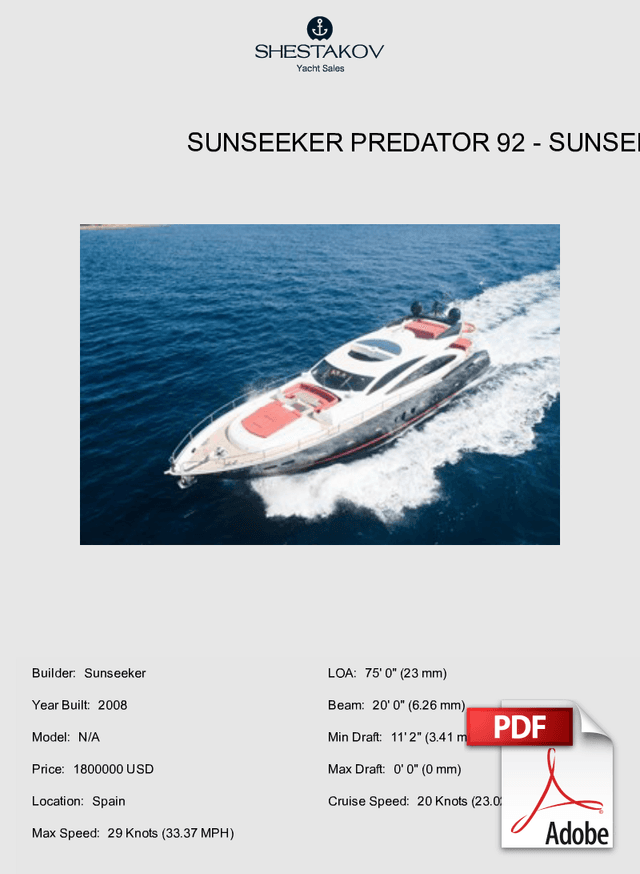 SUNSEEKER PREDATOR 92 - N/A - 2008