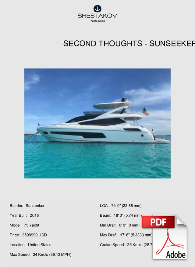 Second Thoughts - 75 Yacht - 2018