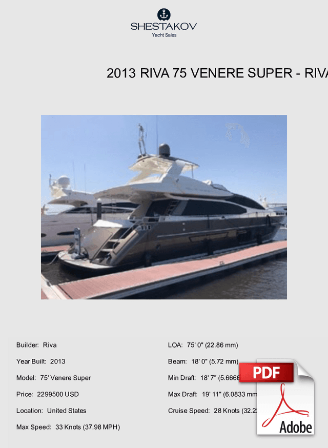 2013 Riva 75 Venere Super - 75' Venere Super - 2013