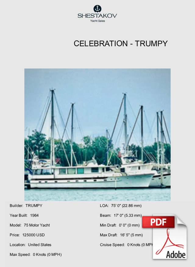 Celebration - 75 Motor Yacht - 1964