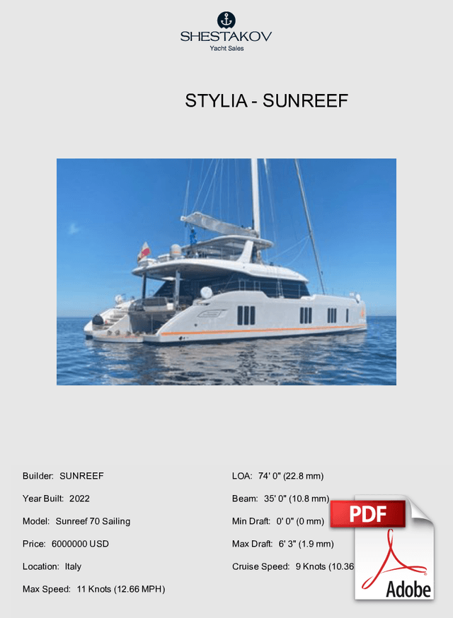 STYLIA - Sunreef 70 Sailing - 2022