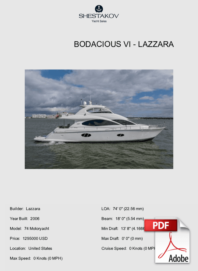 BODACIOUS VI - 74 Motoryacht - 2006