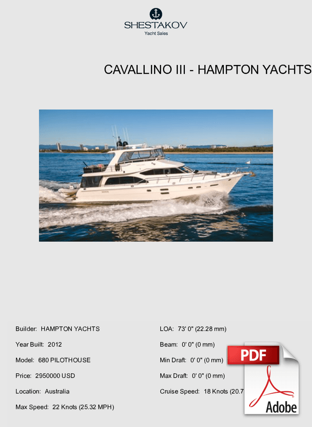 CAVALLINO III - 680 PILOTHOUSE - 2012