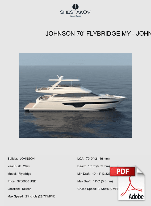 Johnson 70' Flybridge MY - Flybridge - 2025