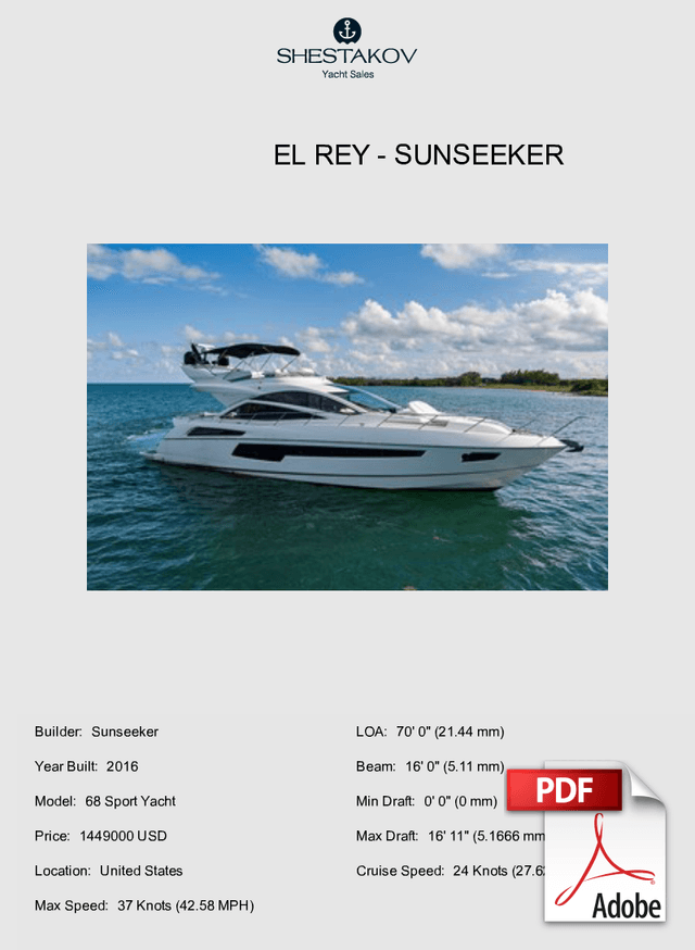 El Rey - 68 Sport Yacht - 2016