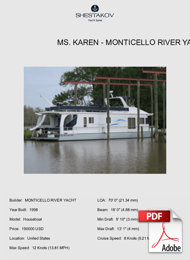 Ms. Karen - Houseboat - 1998