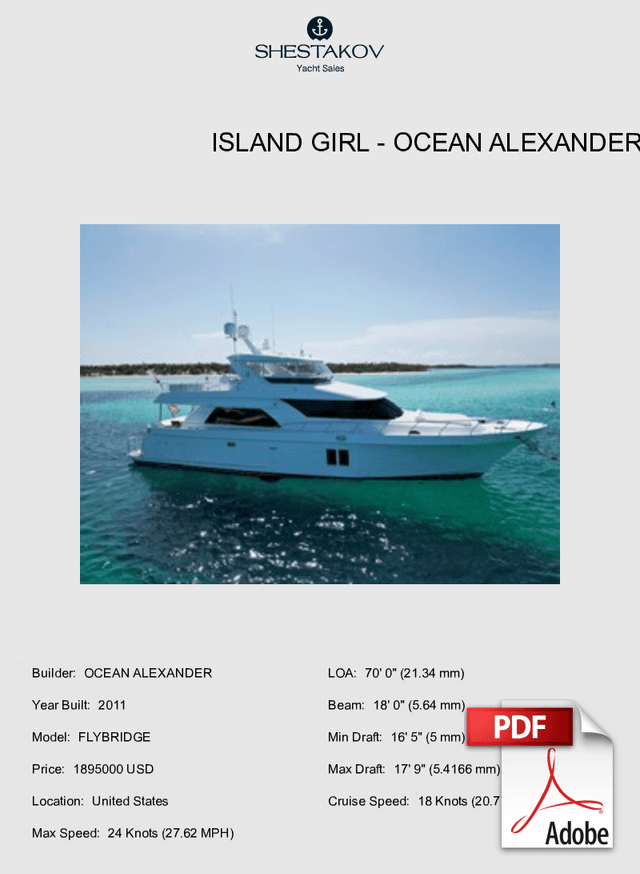 ISLAND GIRL - FLYBRIDGE - 2011