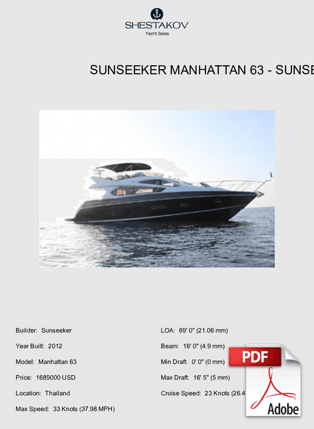 Sunseeker Manhattan 63 - Manhattan 63 - 2012