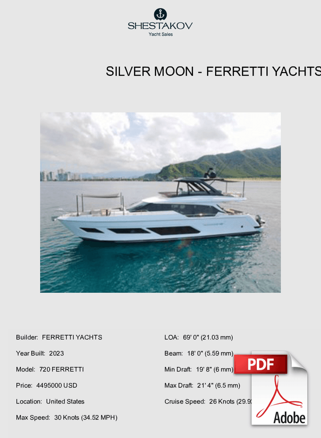 SILVER MOON - 720 FERRETTI - 2023