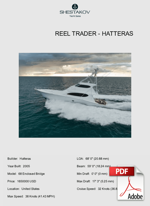 REEL TRADER - 68 Enclosed Bridge - 2006