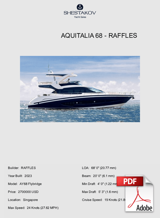 Aquitalia 68 - AY68 Flybridge - 2024