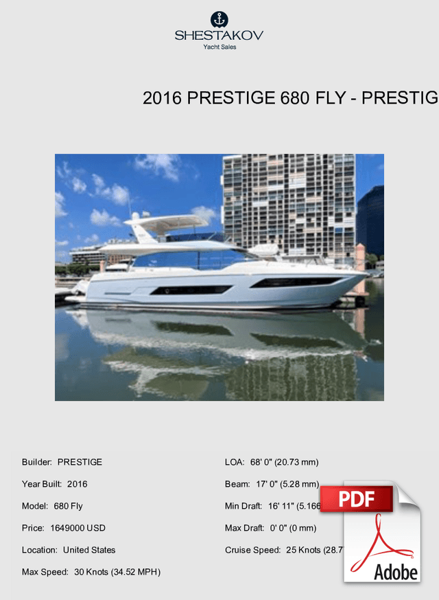 2016 Prestige 680 Fly - 680 Fly - 2016