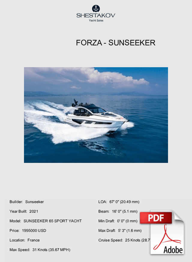 FORZA - SUNSEEKER 65 SPORT YACHT - 2021