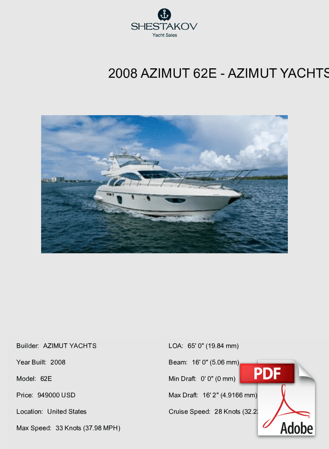 2008 Azimut 62E - 62E - 2008