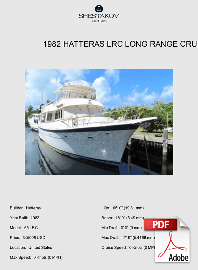 1982 Hatteras LRC Long Range Cruiser - 65 LRC - 1982