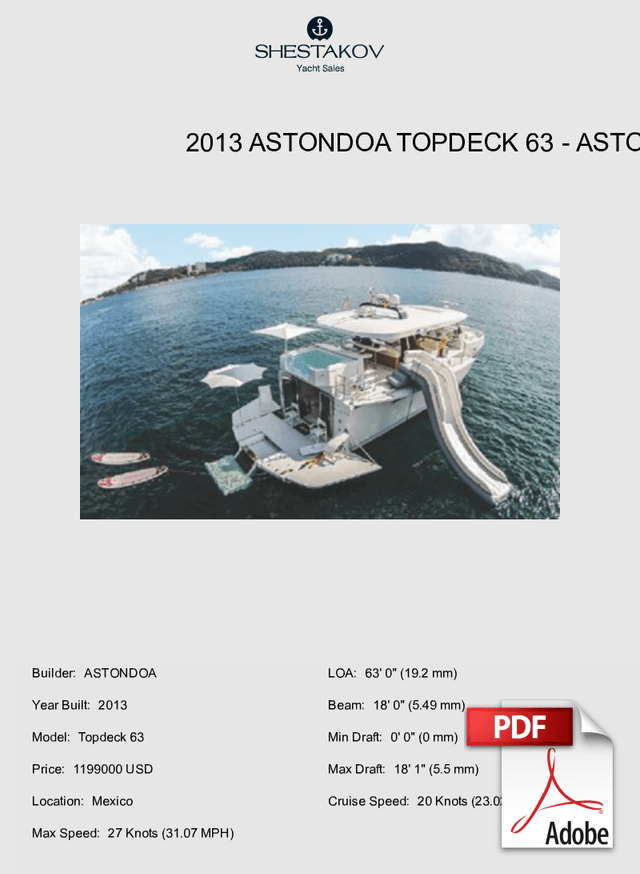 2013 Astondoa Topdeck 63 - Topdeck 63 - 2013