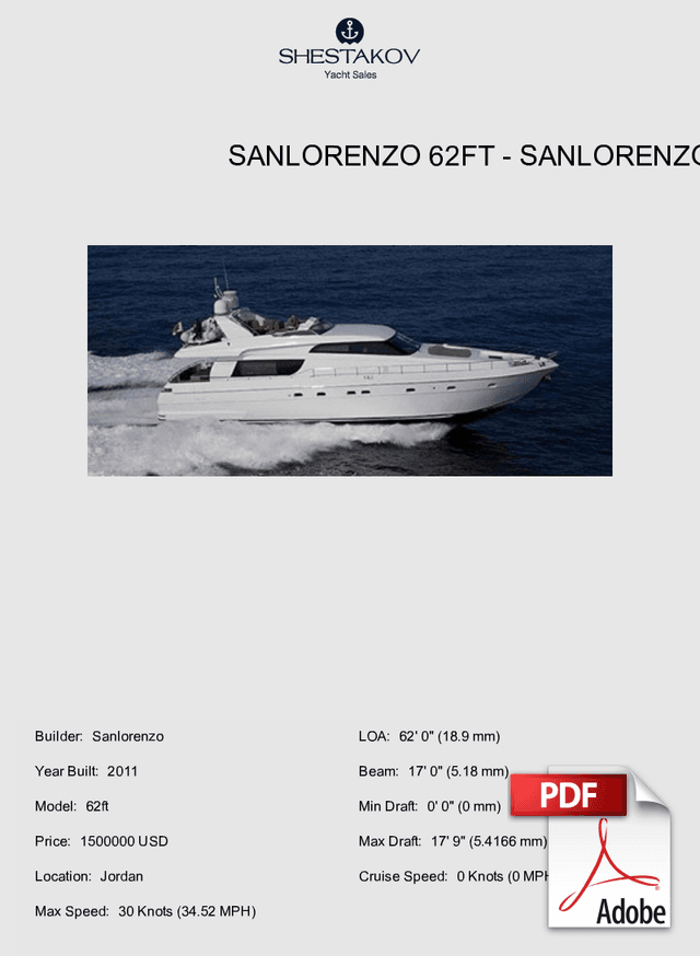 Sanlorenzo 62ft - 62ft - 2011