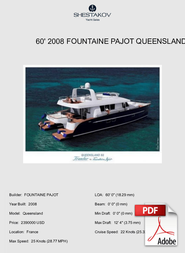 60' 2008 Fountaine Pajot Queensland - Queensland - 2008