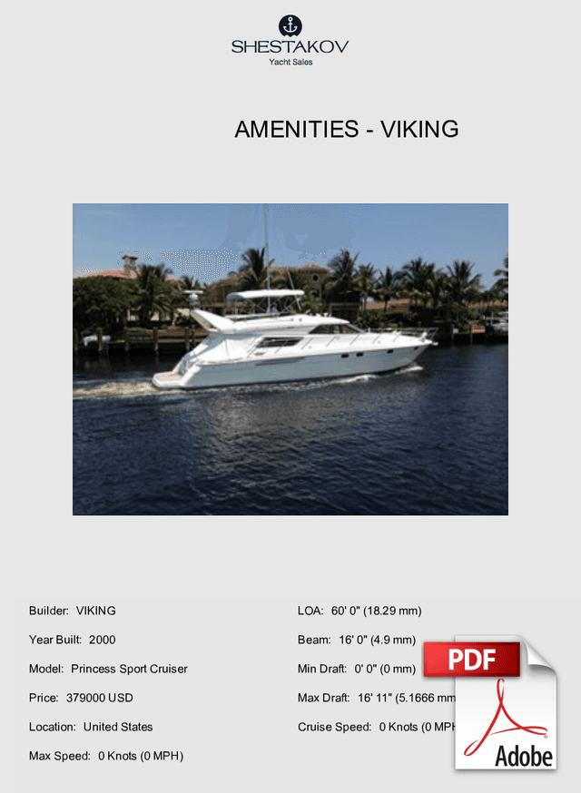 Amenities - Princess Sport Cruiser - 2000