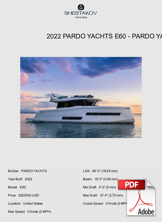 2022 Pardo Yachts E60 - E60 - 2022