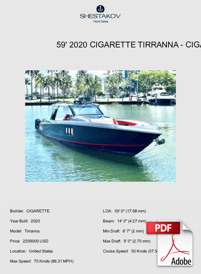 59' 2020 Cigarette Tirranna - Tirranna - 2020