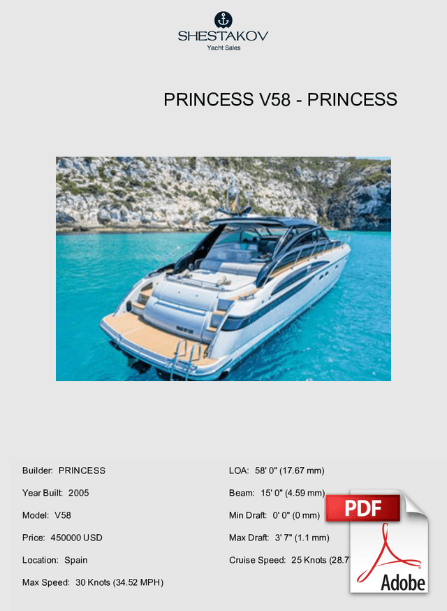 PRINCESS V58 - V58 - 2005