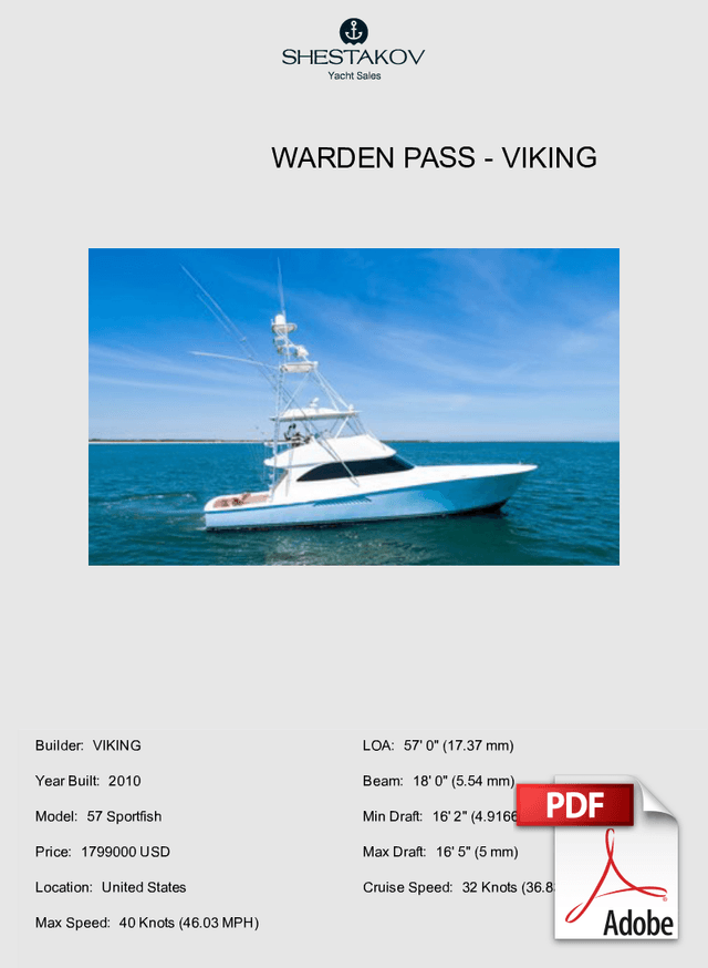 Warden Pass - 57 Sportfish - 2010