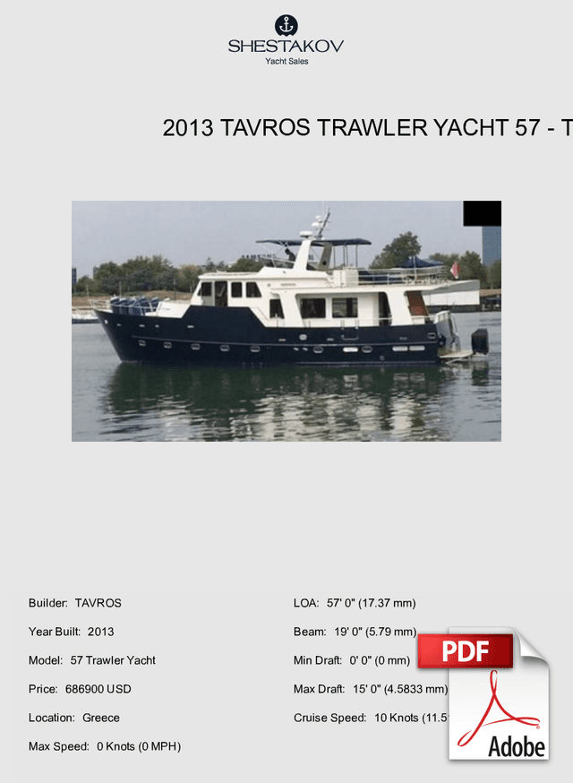 2013 Tavros Trawler Yacht 57 - 57 Trawler Yacht - 2013